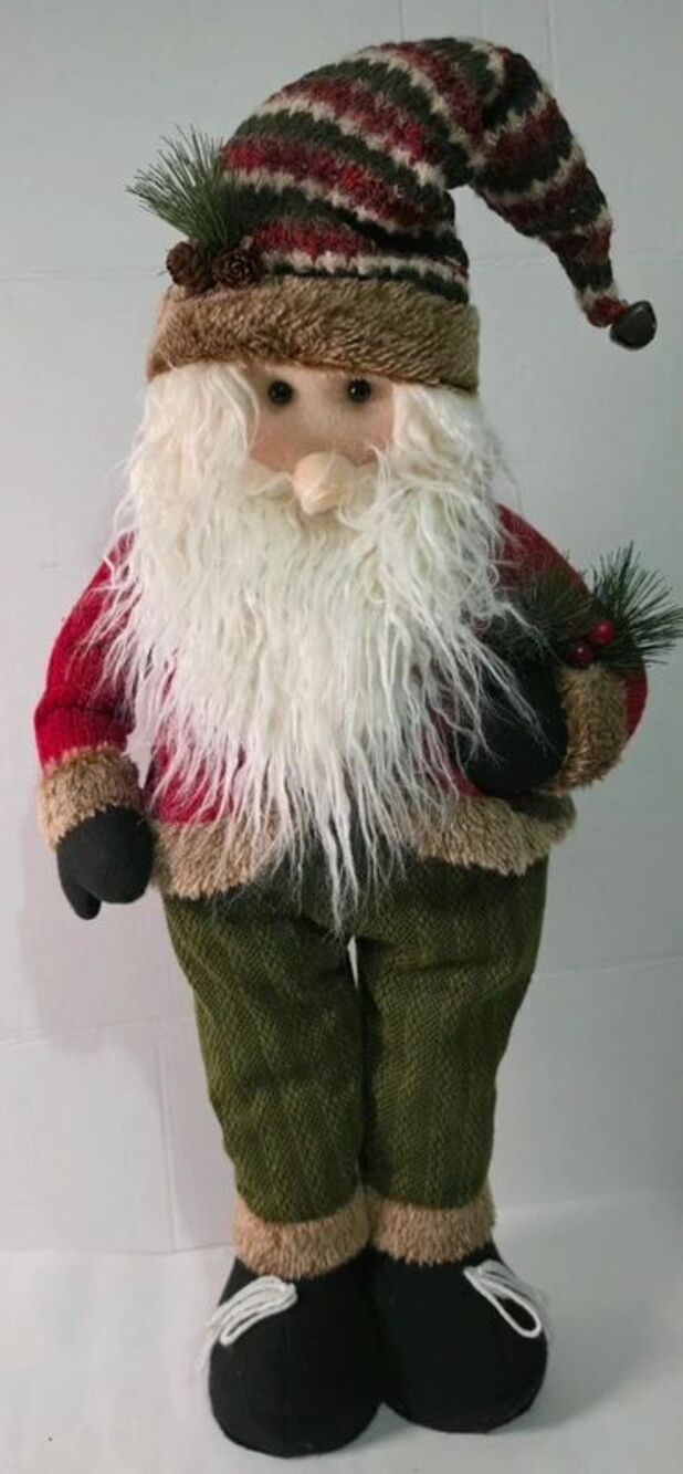 Plush Country Rustic Standing Santa Claus Figurine - Holiday Decor 24" - Picture 2 of 6